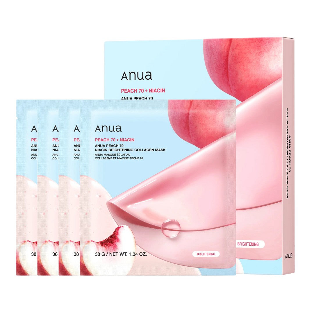 Peach 70 Niacin Brightening Collagen Mask [34g][4pcs]