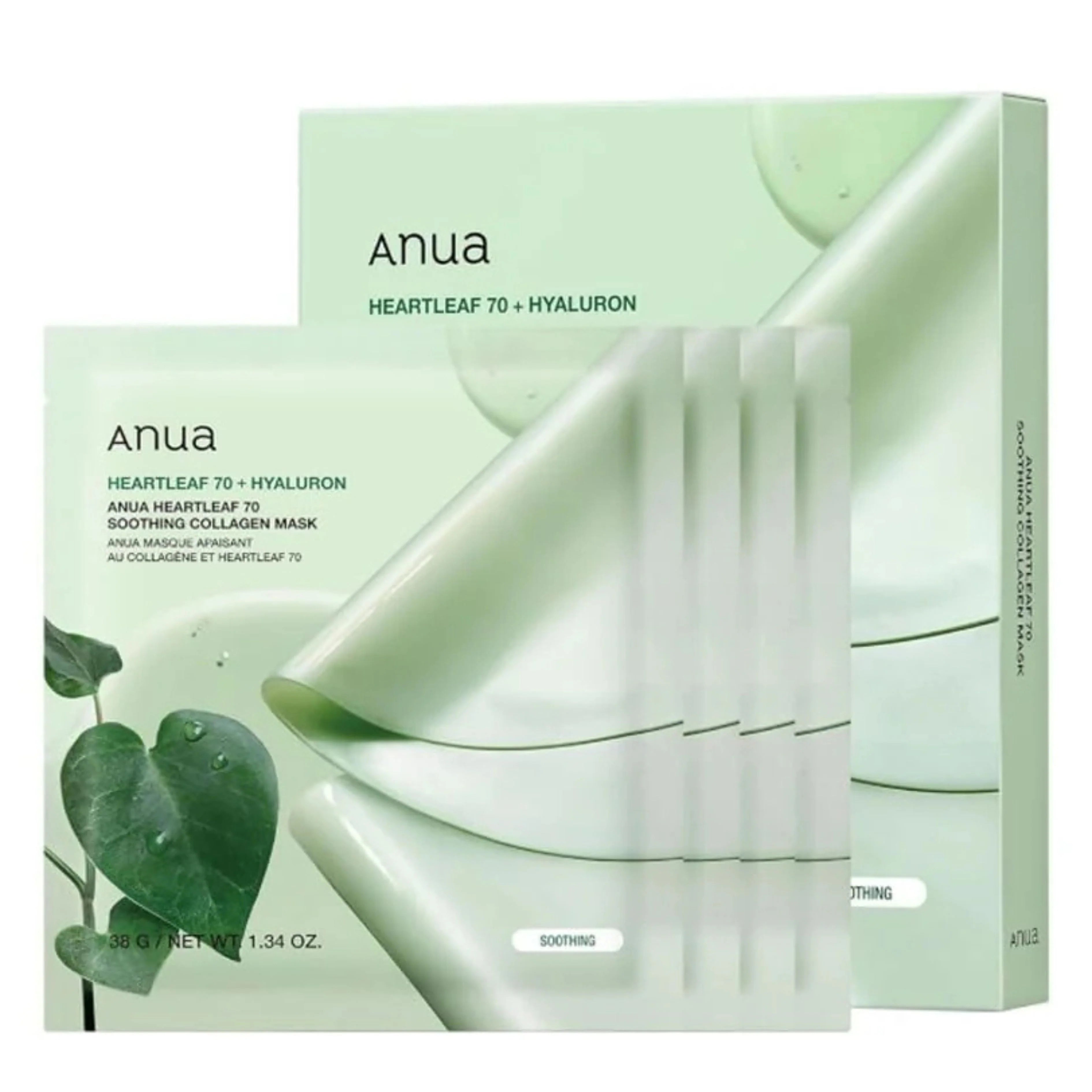 Heartleaf 70 Soothing Collagen Mask [34g][4pcs]