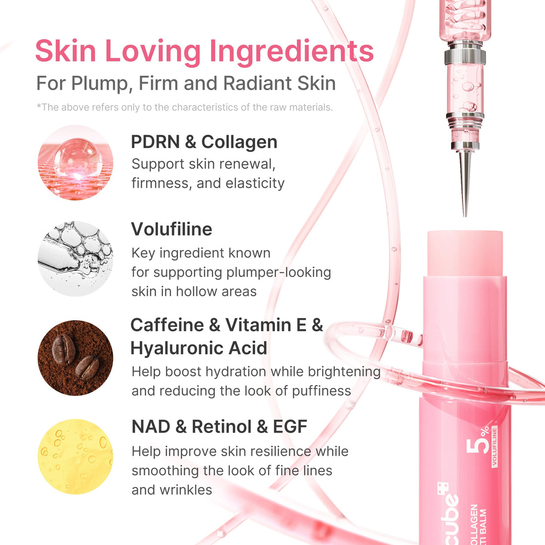 Ingredientes clave: PDRN, Volufiline, cafeína y NAD