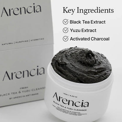 Black Tea &amp; Yuzu Rice Mochi Cleanser [120g]