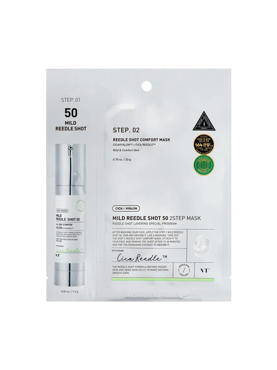 VT Cosmetics - Mild Reedle Shot 50 2-Step Mask - Tratamiento en 2 pasos suave